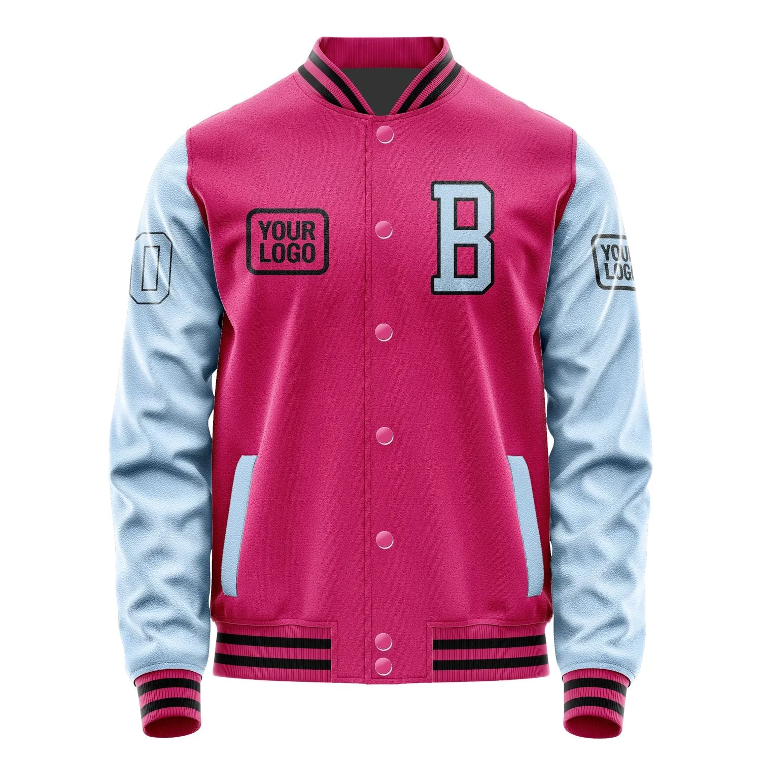 Custom Pink Light Blue Jacket