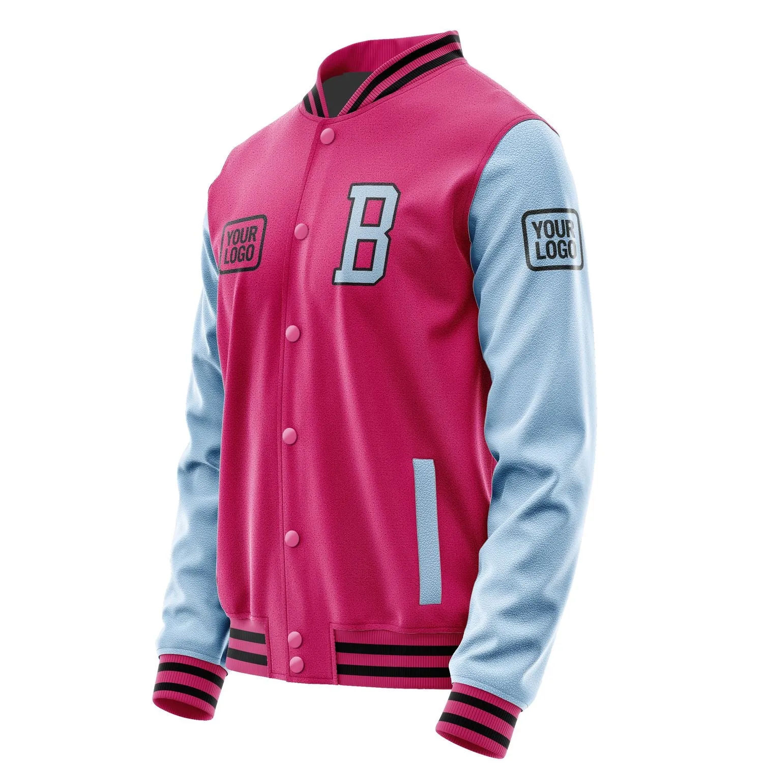 Custom Pink Light Blue Jacket
