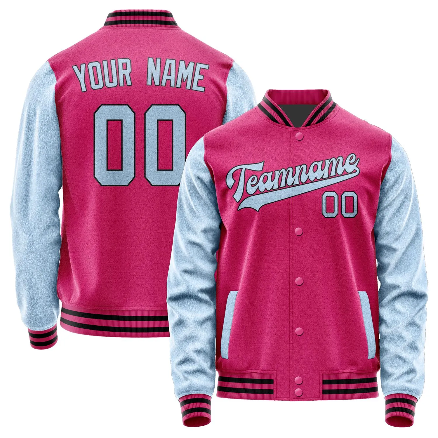 Custom Pink Light Blue Jacket