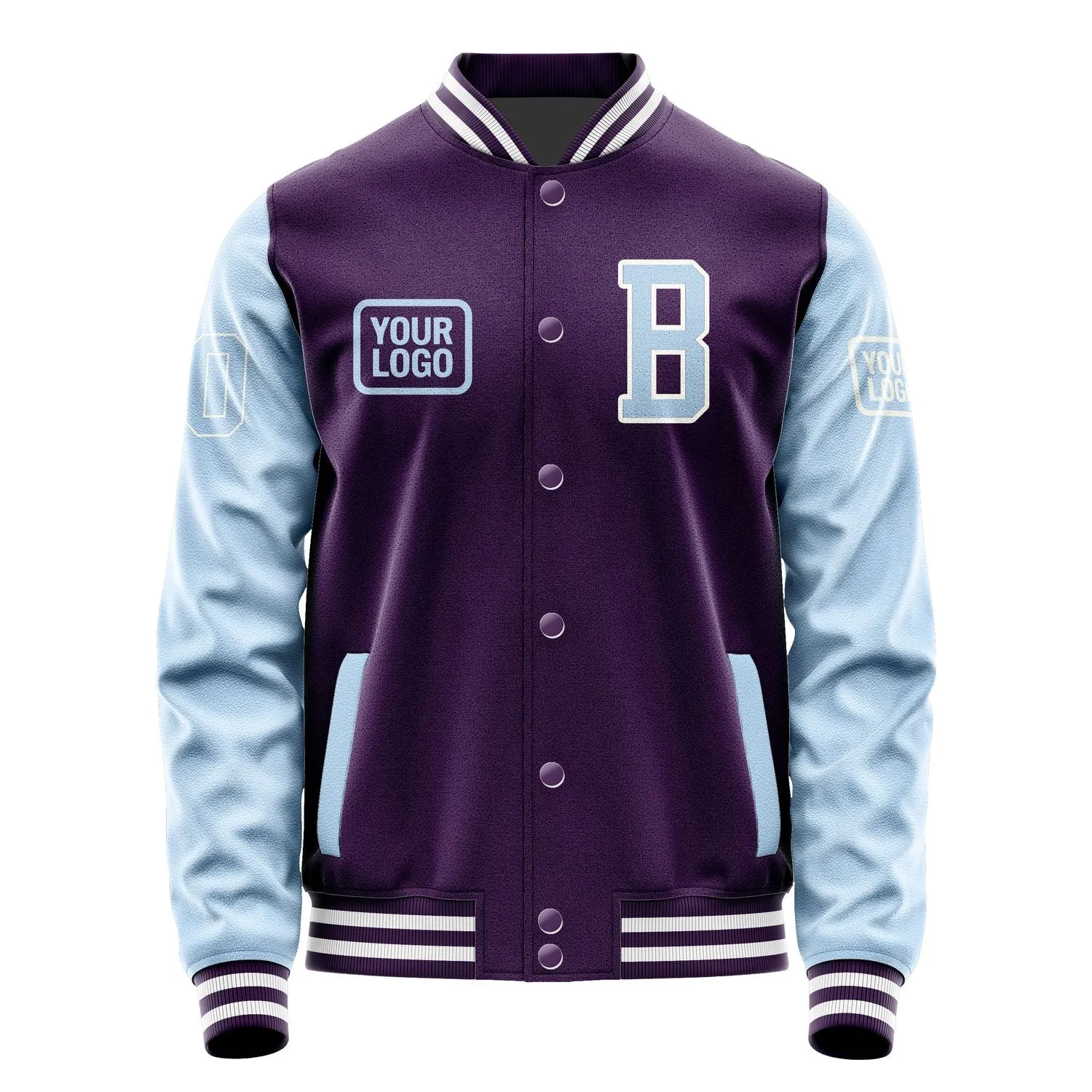 Custom Purple Light Blue Jacket