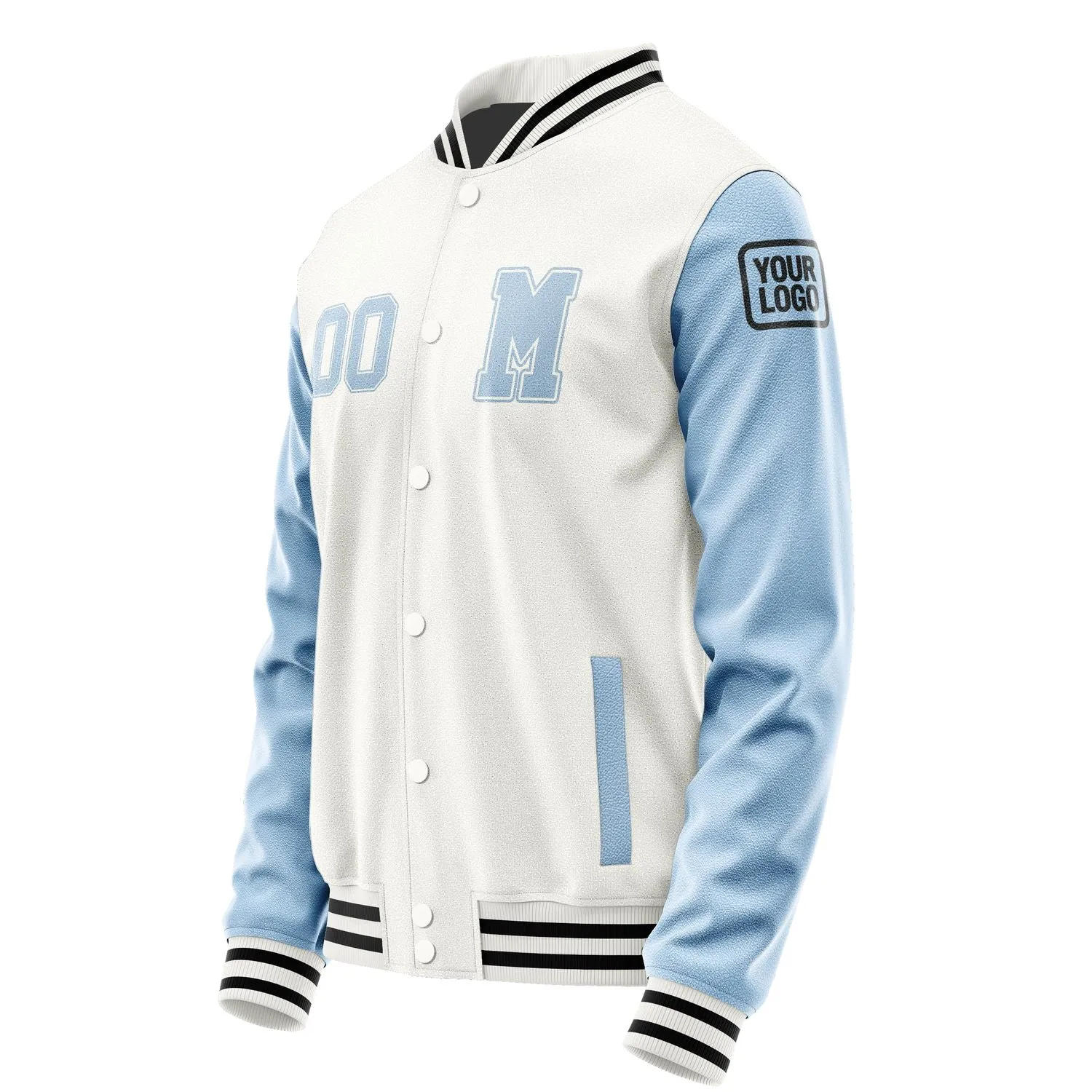 Custom White Light Blue Jacket