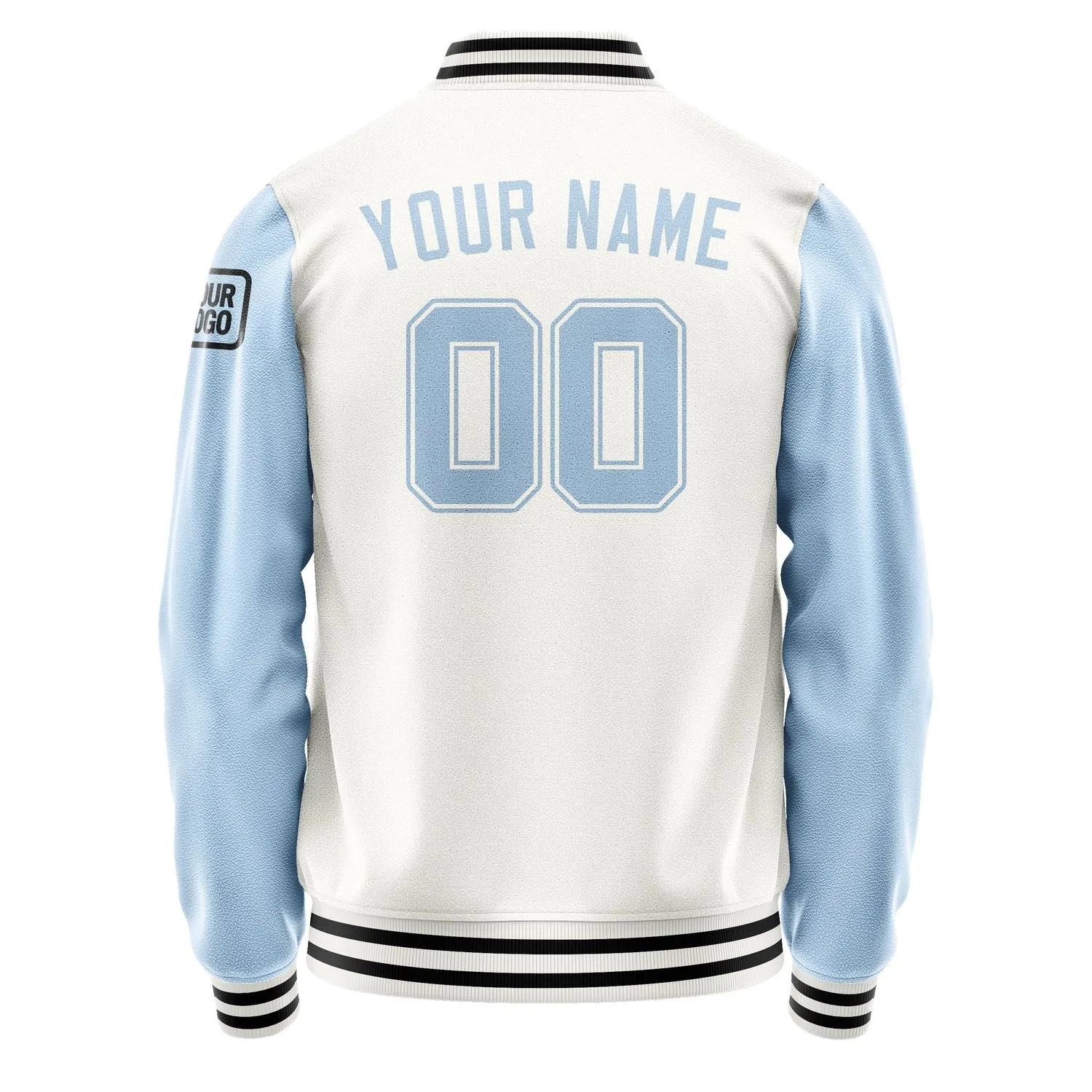 Custom White Light Blue Jacket