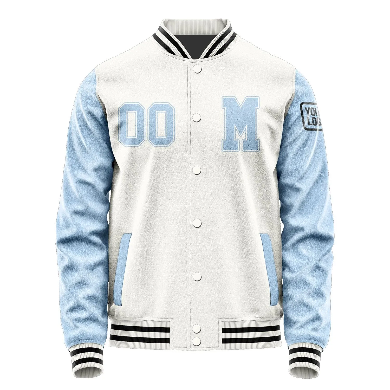 Custom White Light Blue Jacket