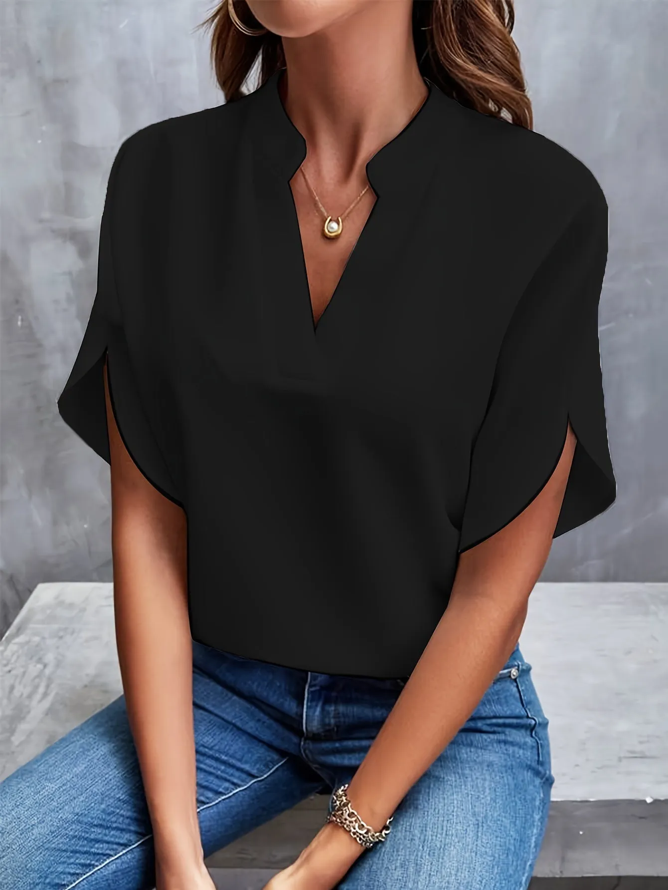 Dahlia | Relaxed V-Neck Blouse