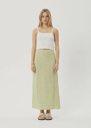 Darcy Check Maxi skirt - Lemongrass