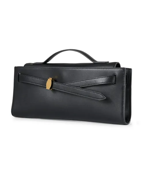 Dash Black Leather Clutch