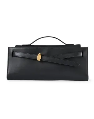 Dash Black Leather Clutch