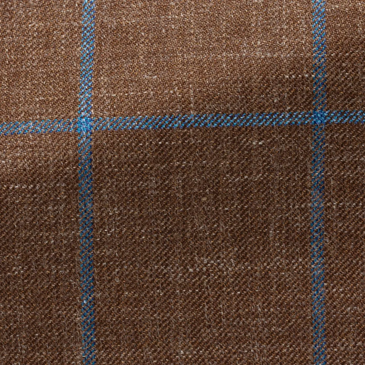 Di Pray Copper Wool, Silk & Linen with Blue Windowpane