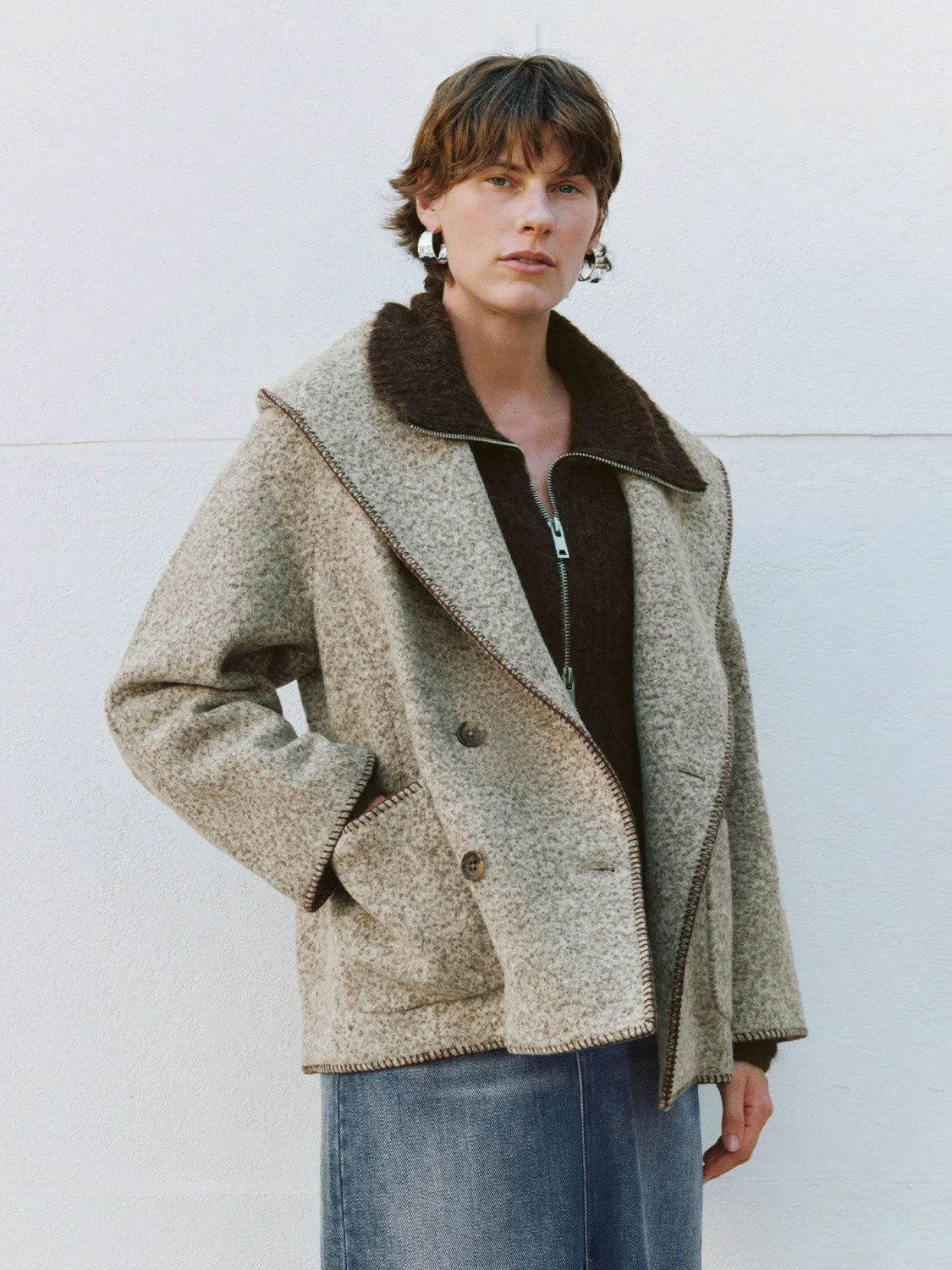 Double Breasted Patch Pocket Jackets