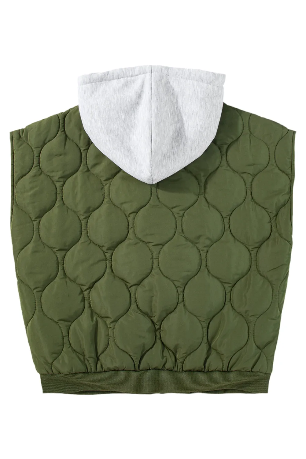 Drawstring Zip Up Hooded Vest Coat