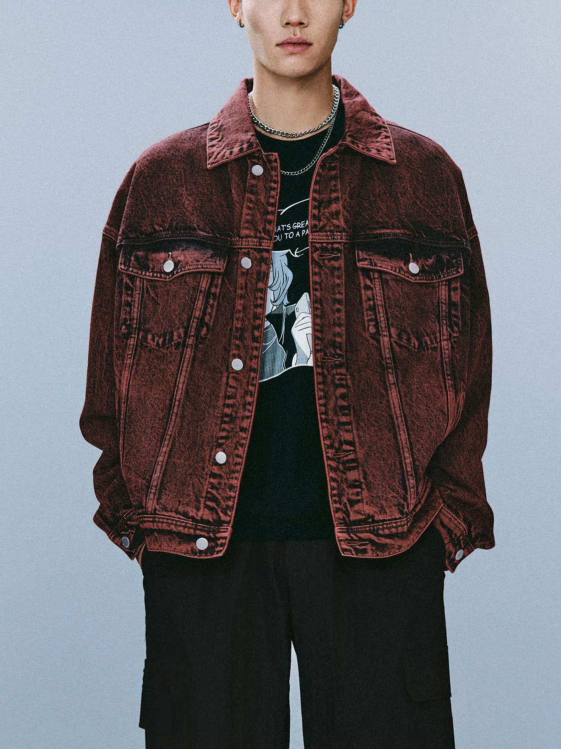 Drop Shoulder Sleeve Denim Jackets
