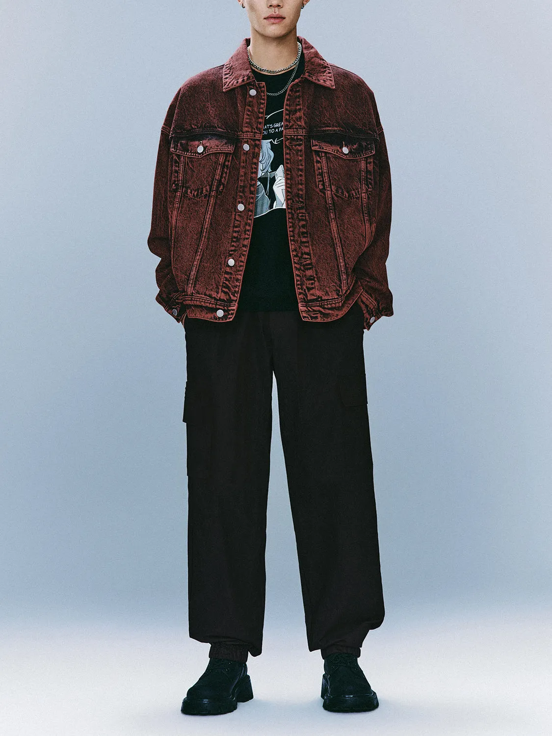 Drop Shoulder Sleeve Denim Jackets