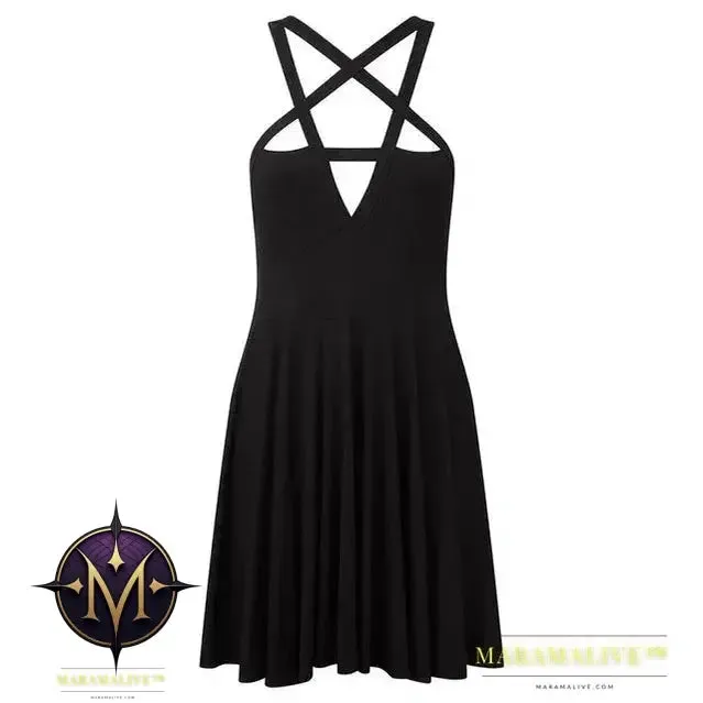 Edgy Gothic Punk Strappy Dress for Alternative Style