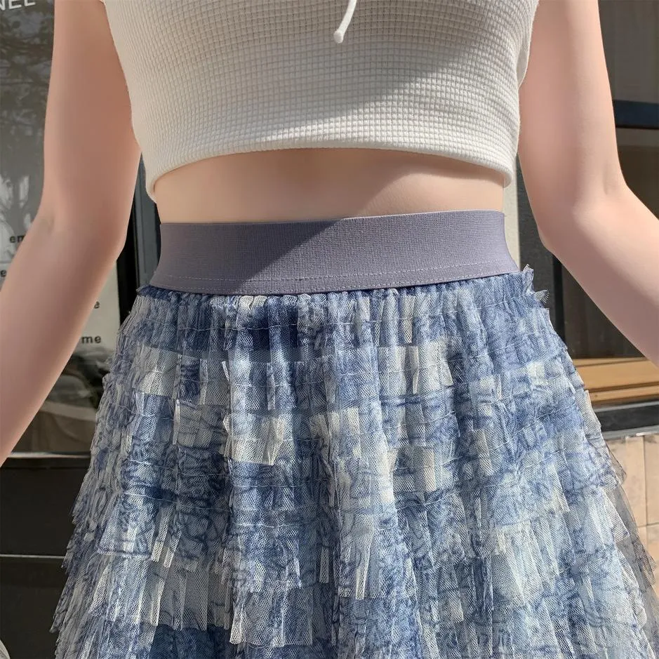 Elegant A-Line Skirt for Women with a Flowing Tiered Design