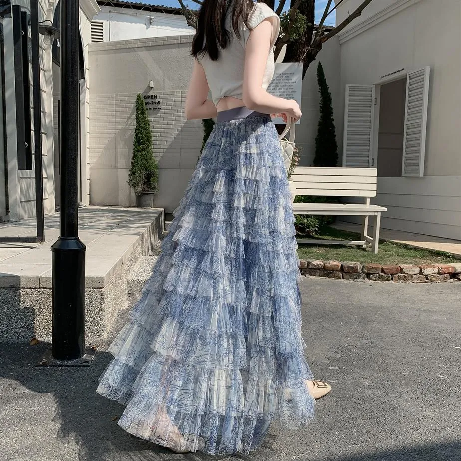 Elegant A-Line Skirt for Women with a Flowing Tiered Design