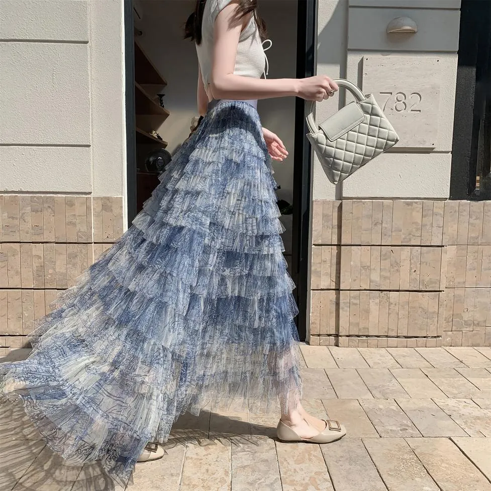 Elegant A-Line Skirt for Women with a Flowing Tiered Design