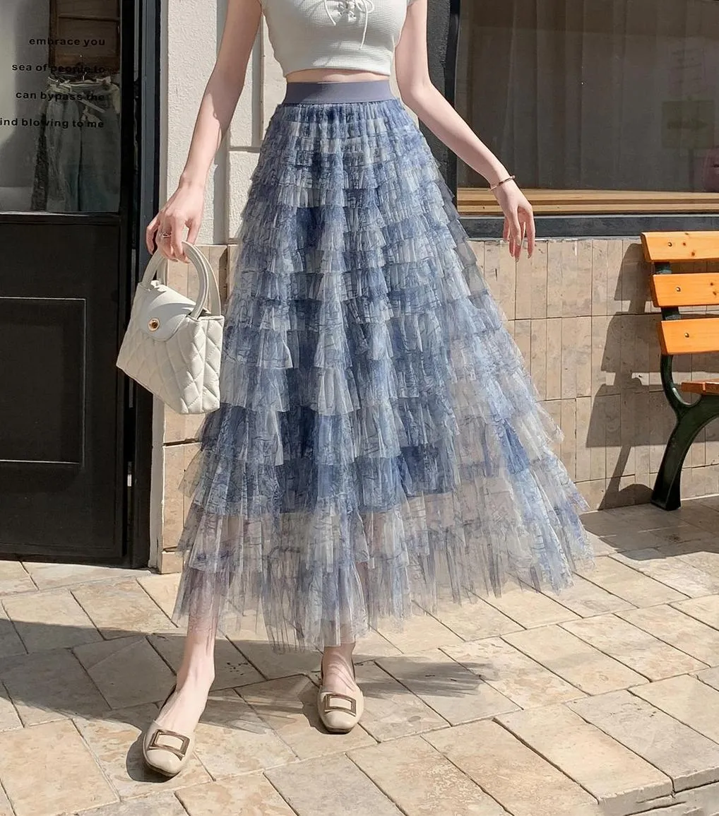 Elegant A-Line Skirt for Women with a Flowing Tiered Design