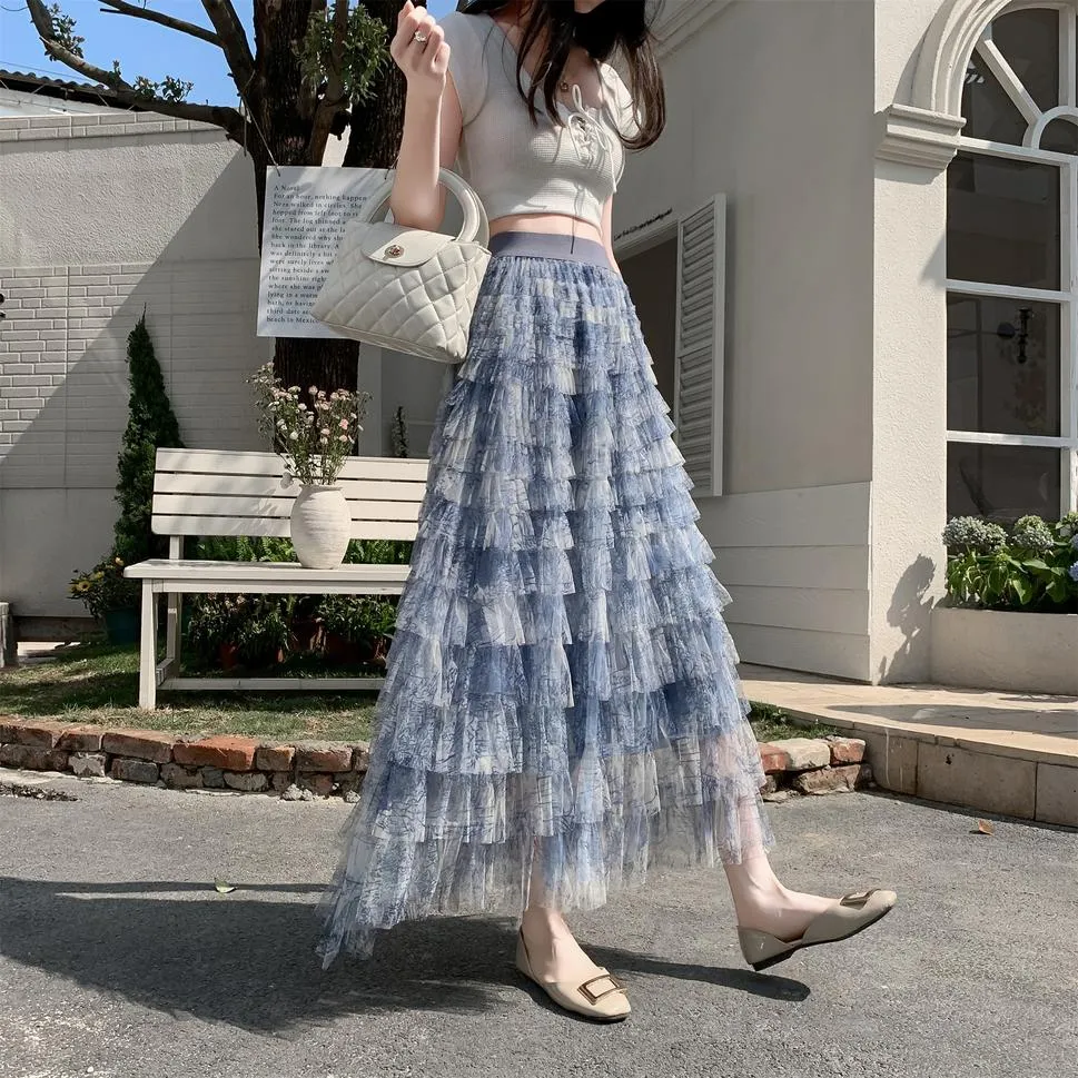 Elegant A-Line Skirt for Women with a Flowing Tiered Design