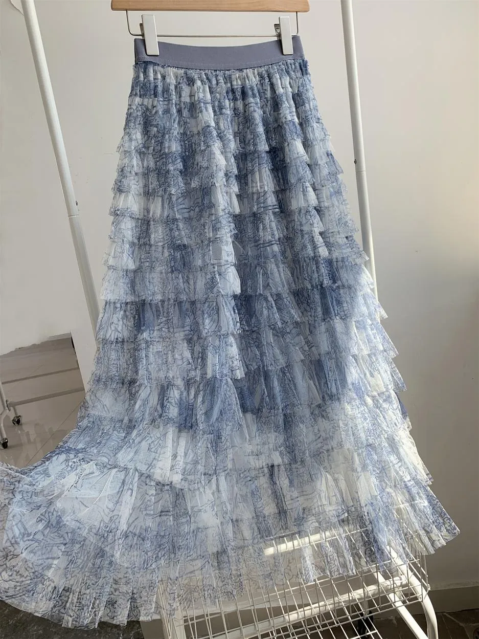 Elegant A-Line Skirt for Women with a Flowing Tiered Design