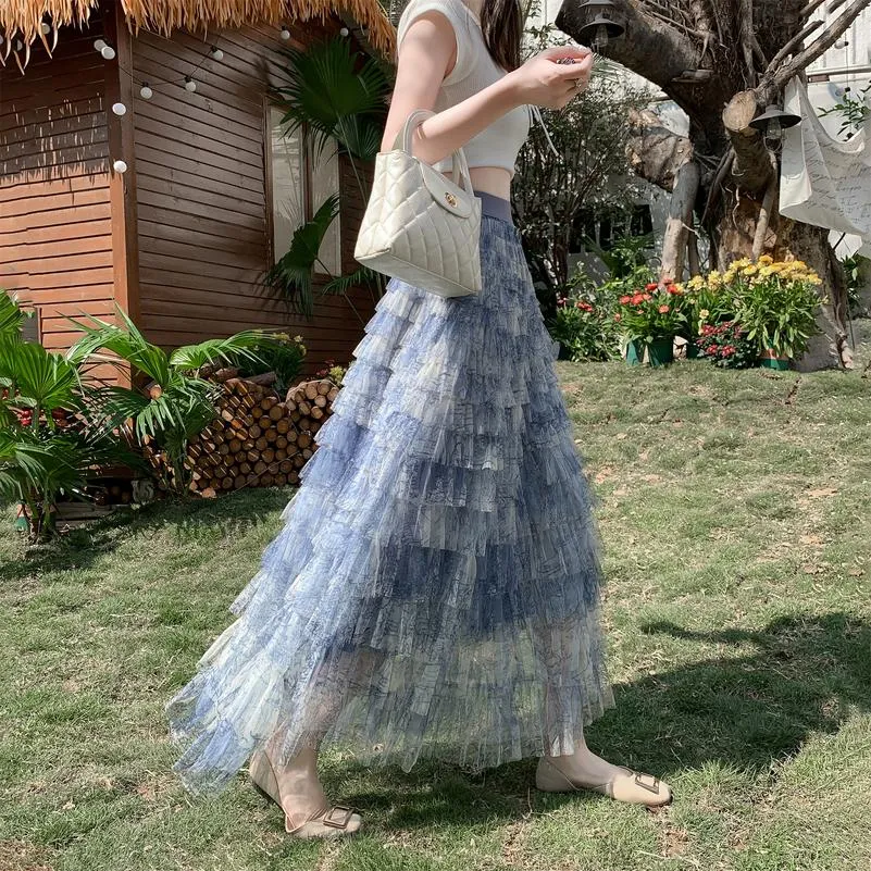 Elegant A-Line Skirt for Women with a Flowing Tiered Design