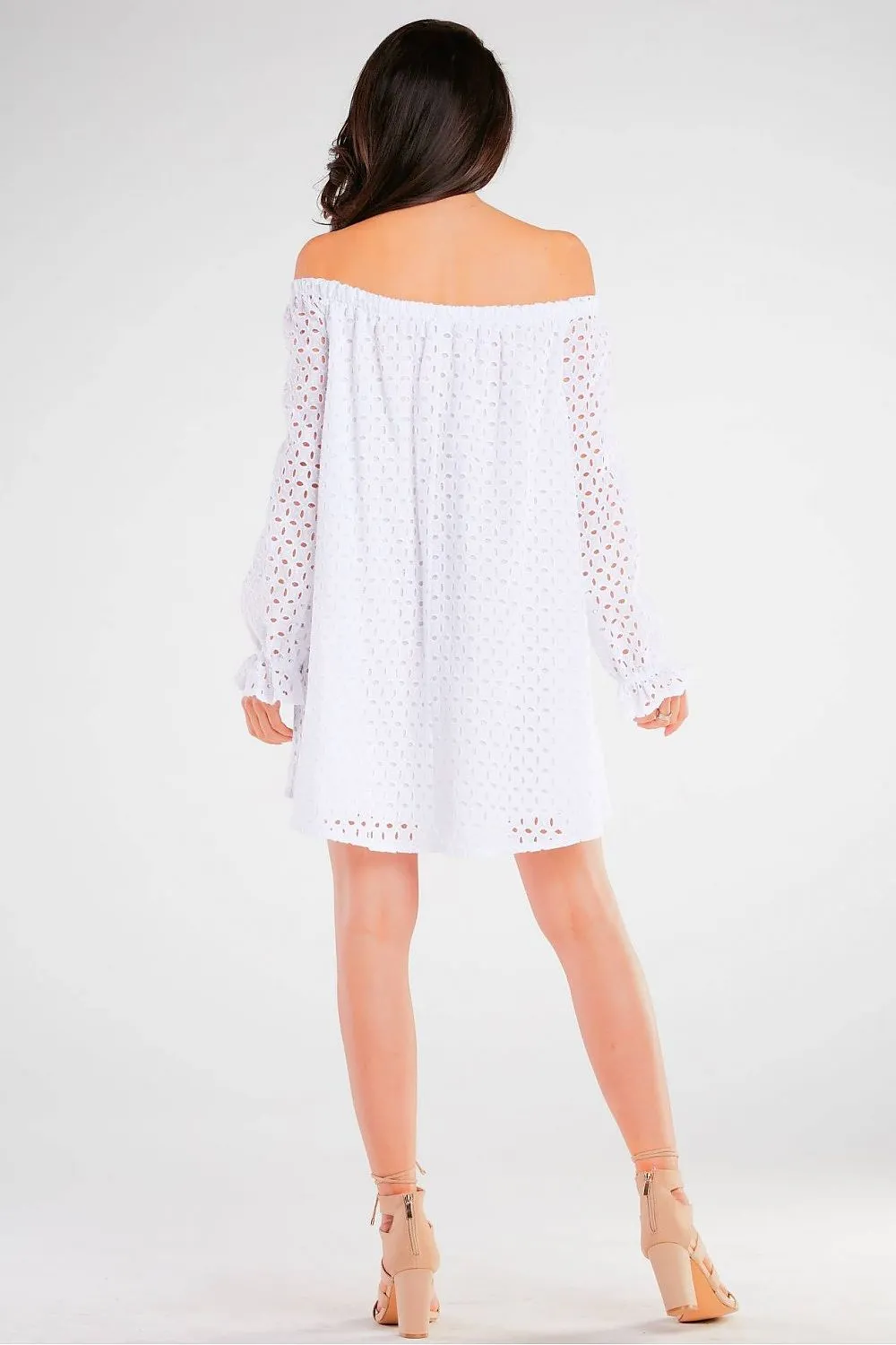 Elegant Openwork Flared Dress