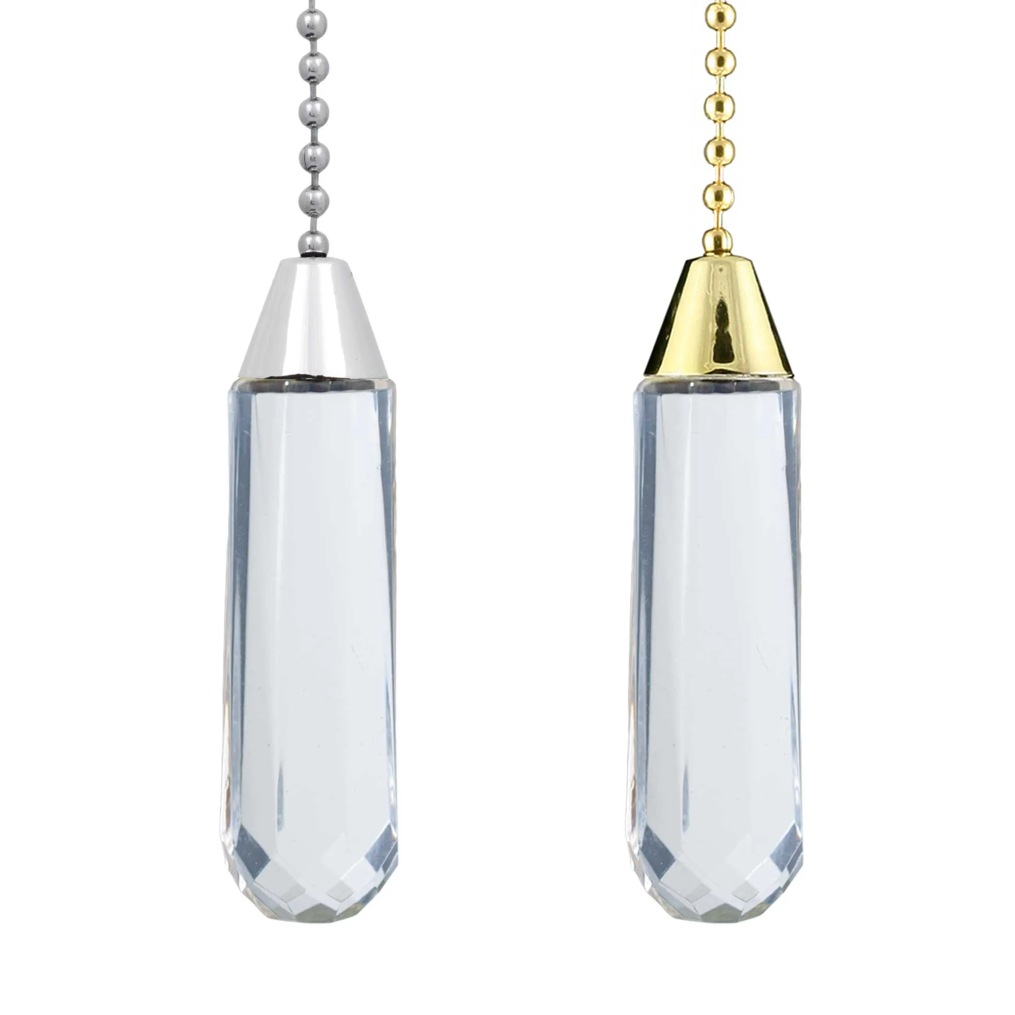 ElekTek Light Pull Chain Acrylic Crystal Facets With 80cm Matching Chain