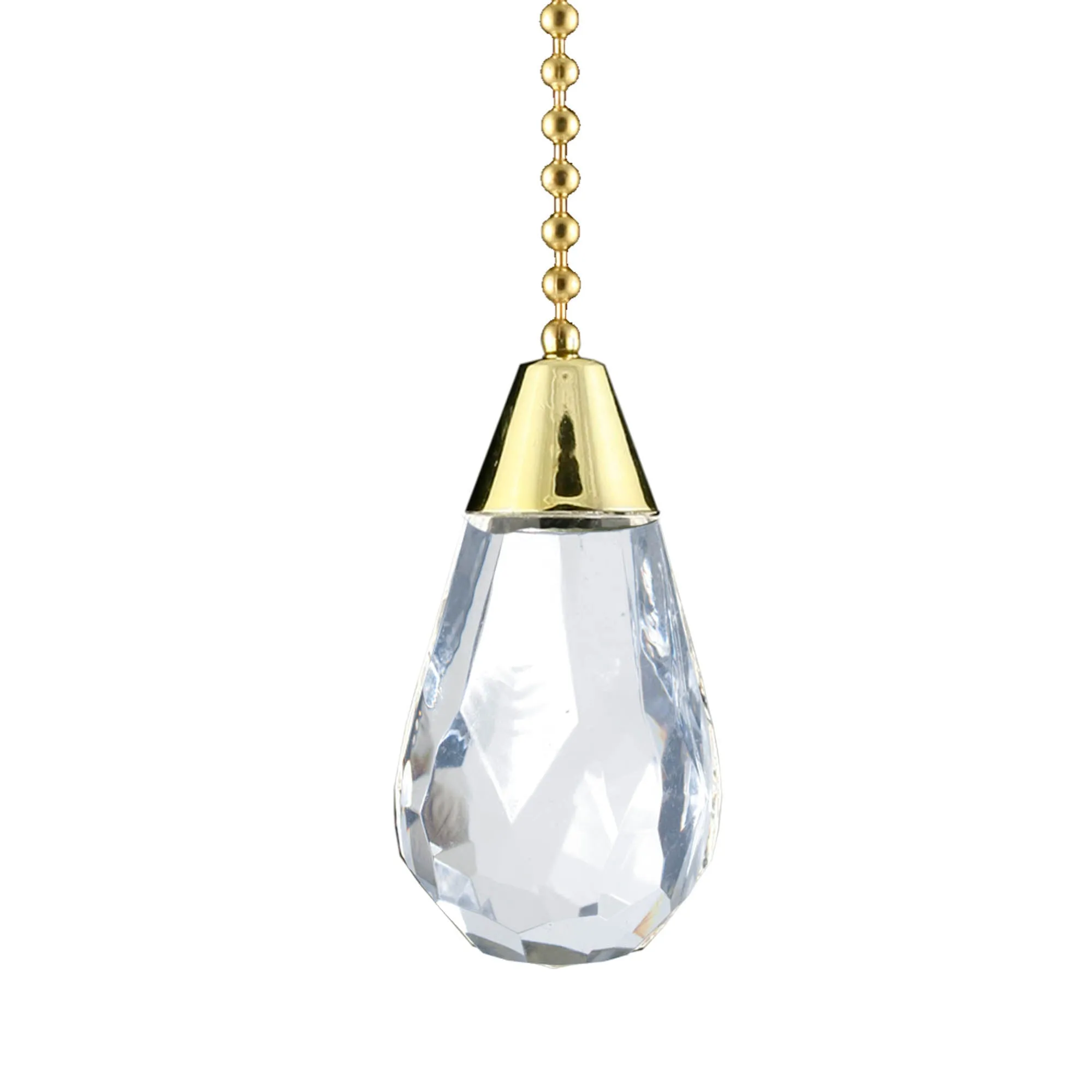 ElekTek Light Pull Chain Acrylic Crystal Facets With 80cm Matching Chain