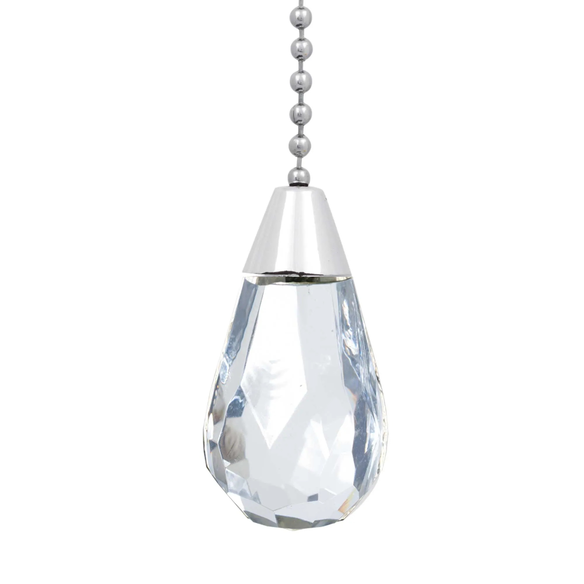 ElekTek Light Pull Chain Acrylic Crystal Facets With 80cm Matching Chain