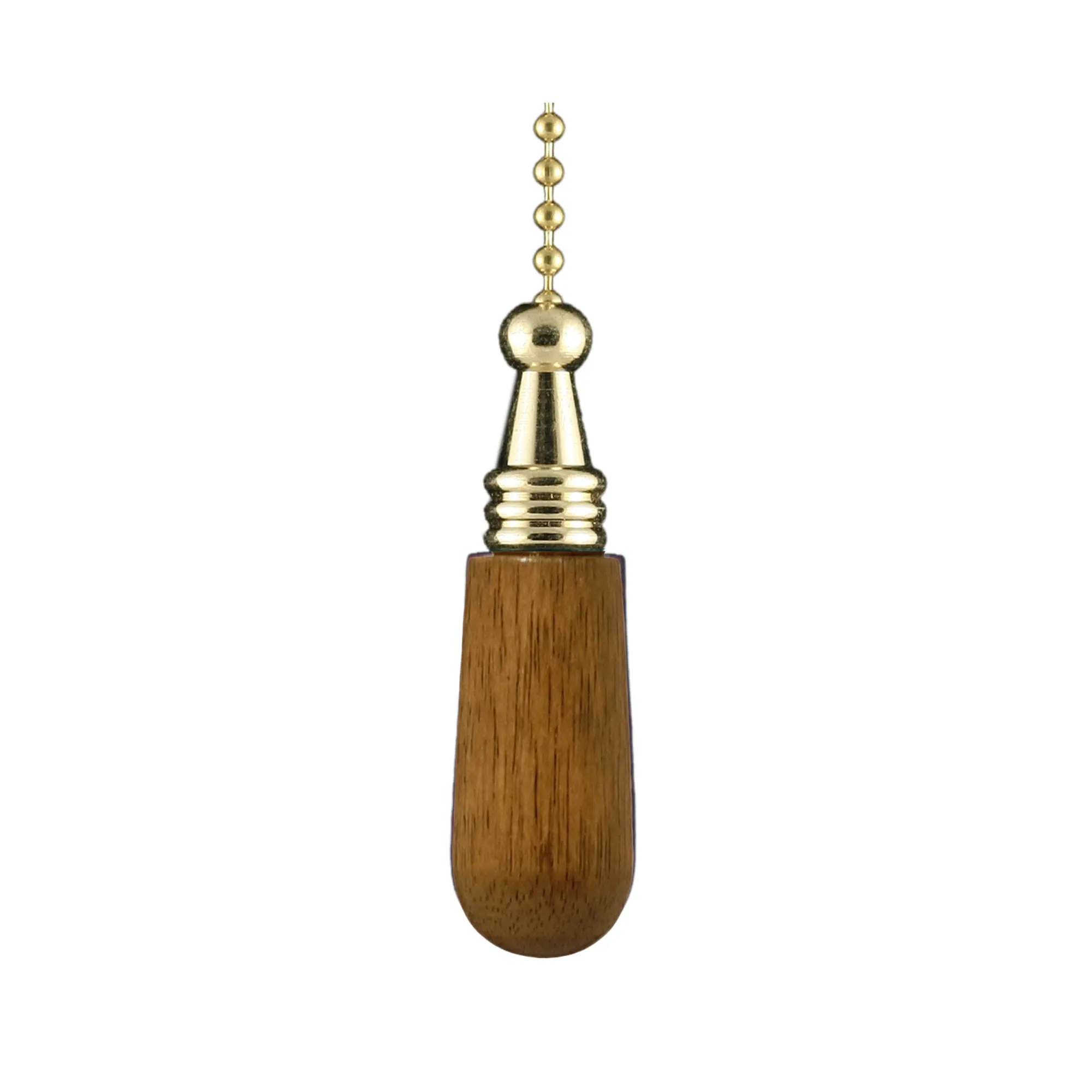 ElekTek Light Pull Chain Wooden Drop With 80cm Matching Chain