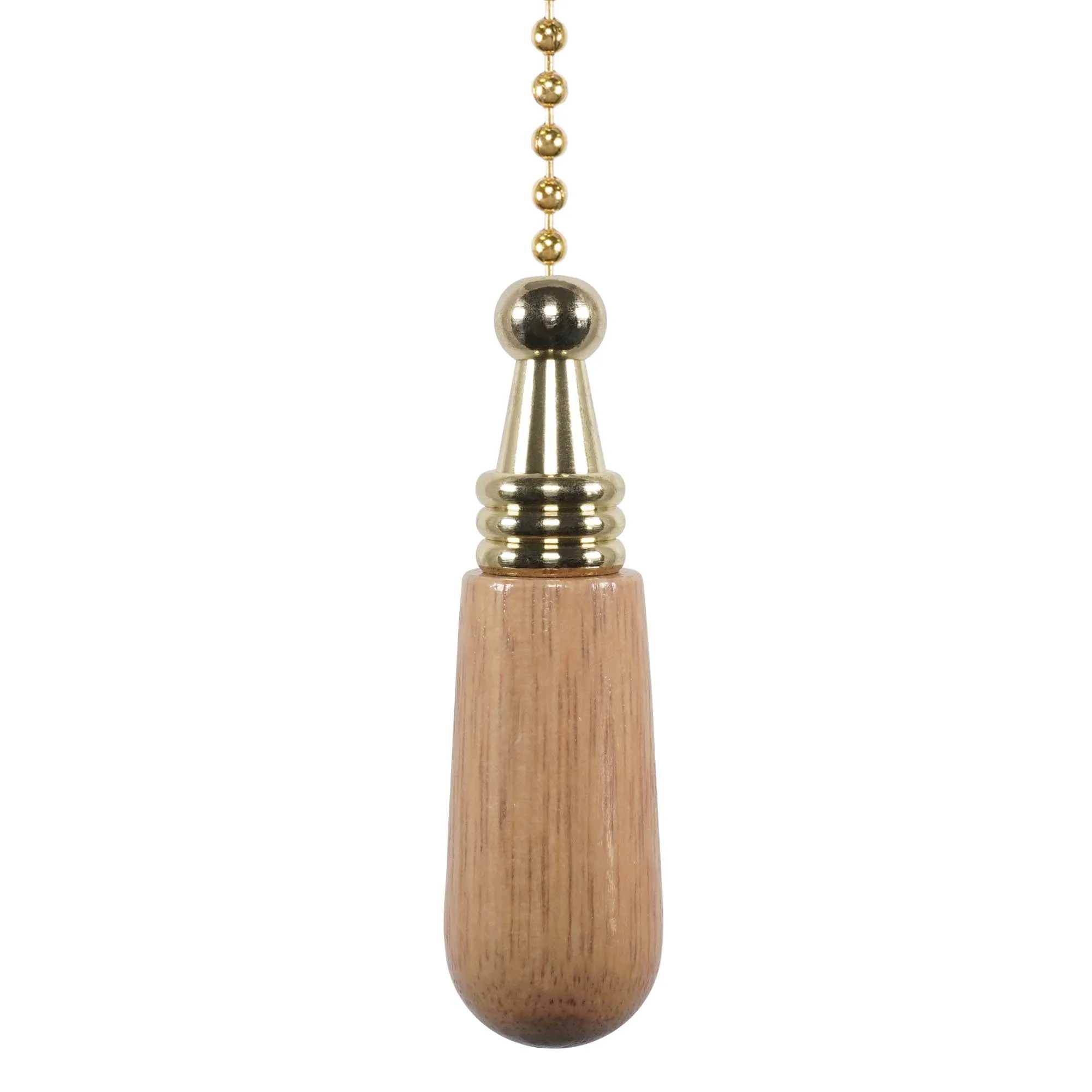 ElekTek Light Pull Chain Wooden Drop With 80cm Matching Chain