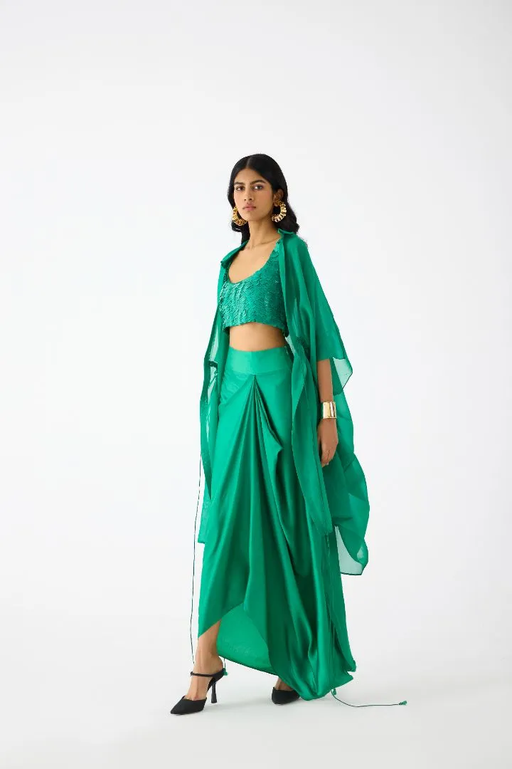 Emerald Organza Cape