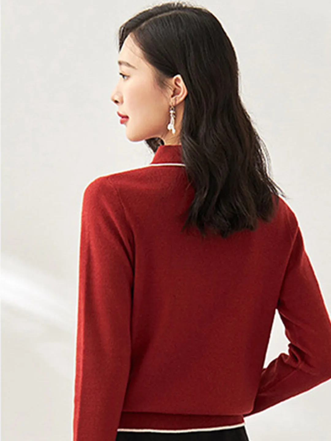 Emma French Style Doll Collar Knitted Sweater-Blue