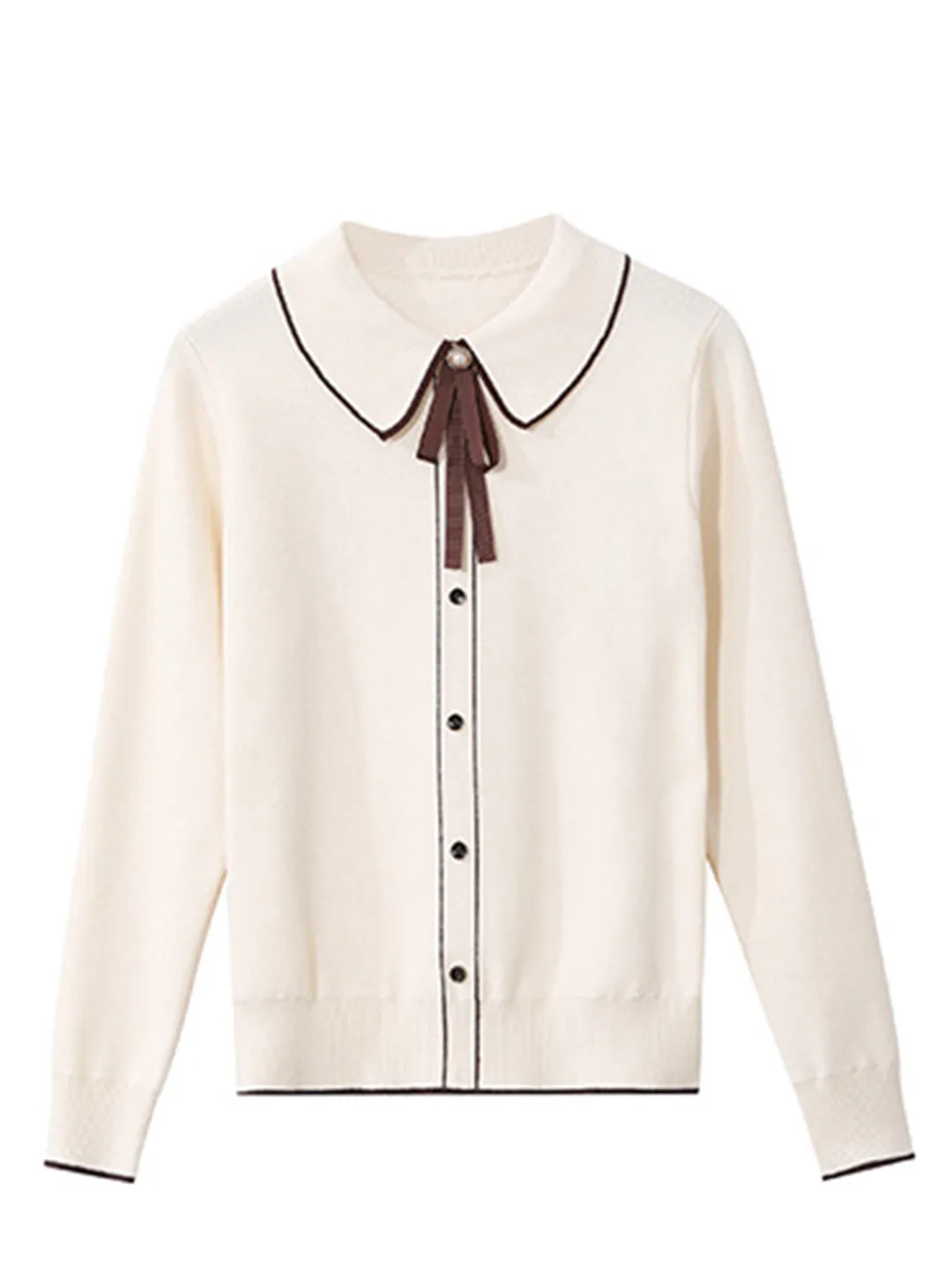 Emma French Style Doll Collar Knitted Sweater-Blue