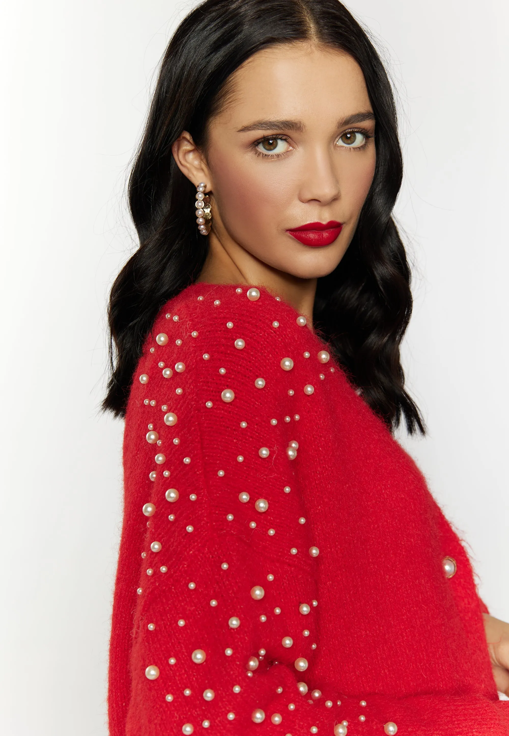 faina Women's Cardigan With Pearl
