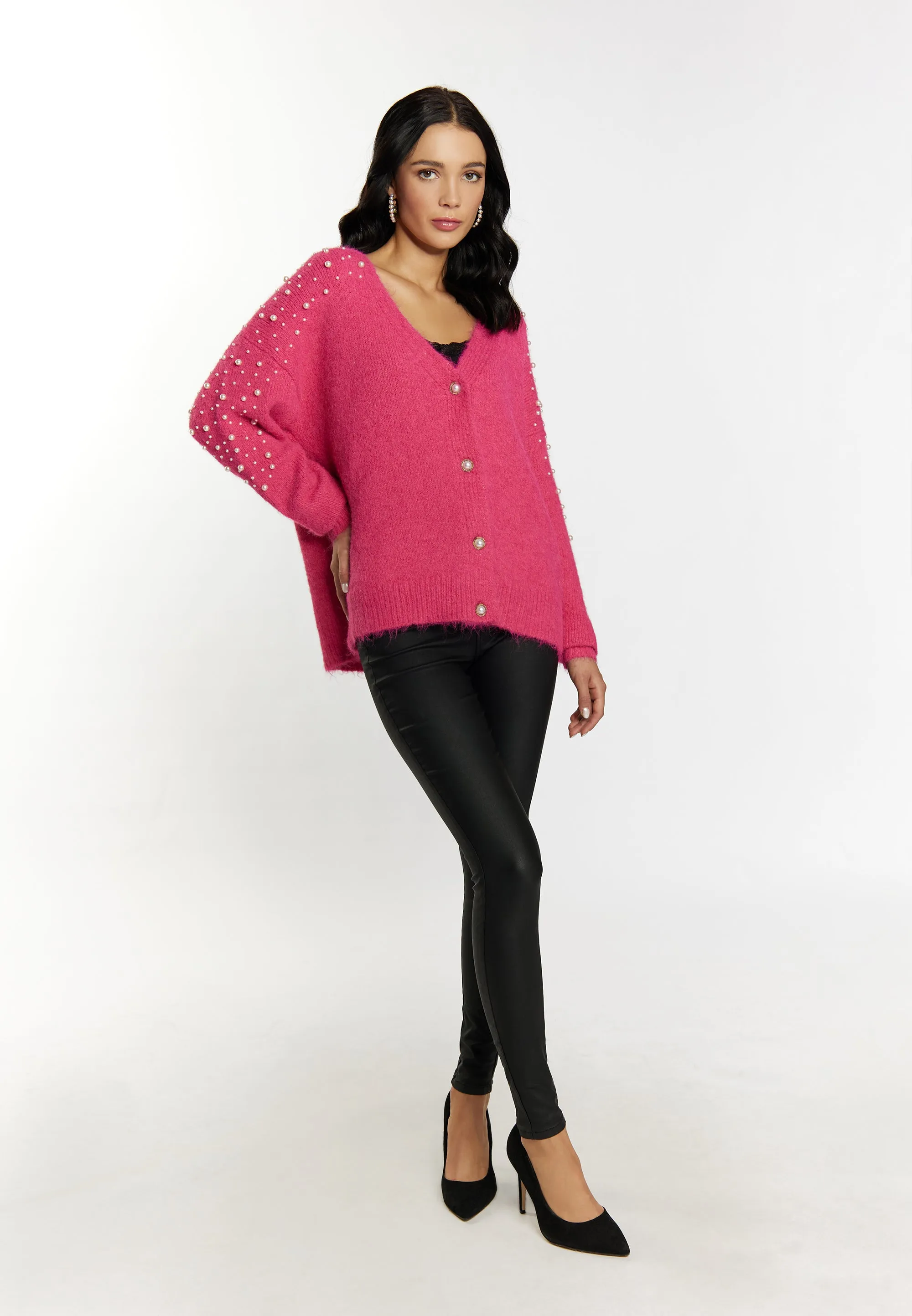 faina Women's Cardigan With Pearl