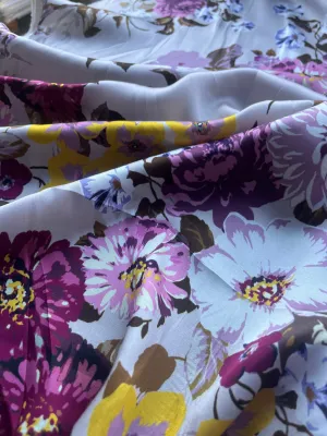 Fatima 014 viscose satin with flower print
