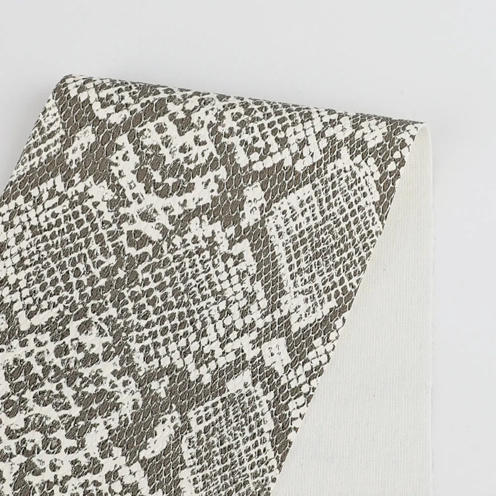Faux Snakeskin - Ivory / Bronze