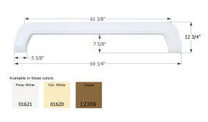 Fender Skirt for Thor-Tandem Axle, Colonial White