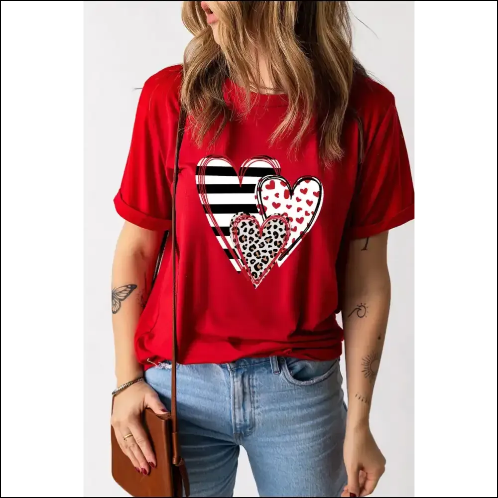 Fierce Red Leopard Heart Tee: Roar , Look Heart-stopping! ?️ Needful Things