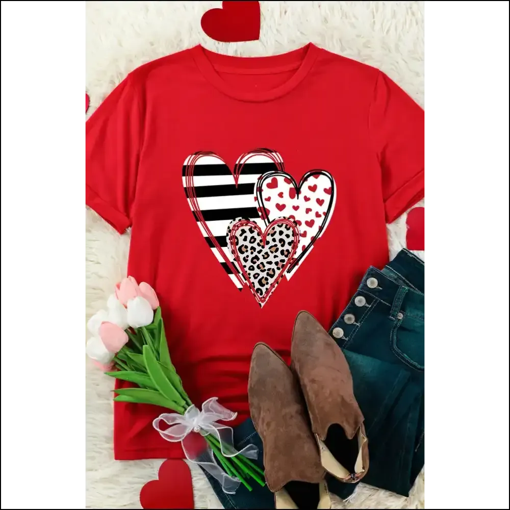 Fierce Red Leopard Heart Tee: Roar , Look Heart-stopping! ?️ Needful Things