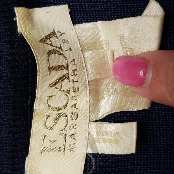Fitted flattering navy ESCADA dress