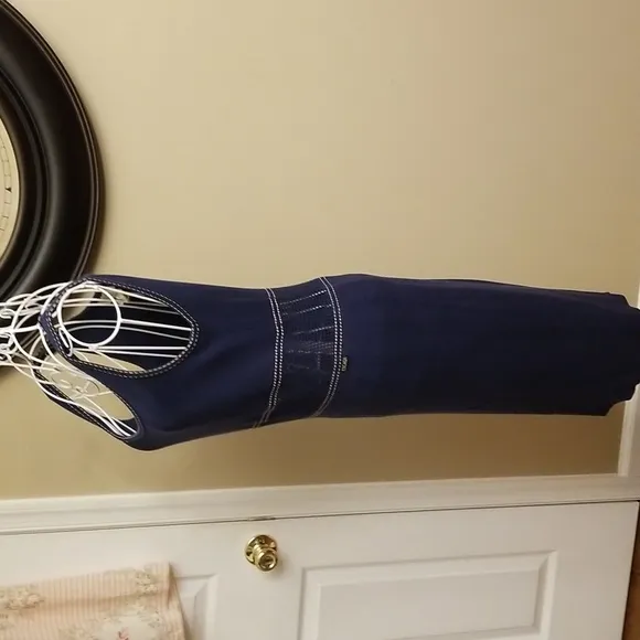 Fitted flattering navy ESCADA dress