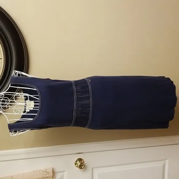 Fitted flattering navy ESCADA dress