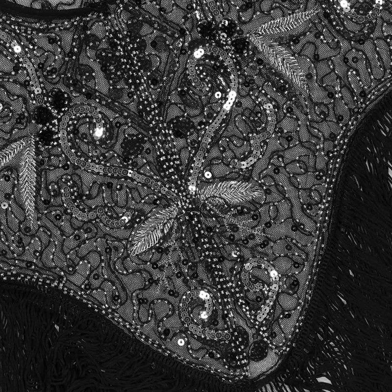 Flapper Shawl, 1920s Gatsby Vintage Retro Shawl Beaded Sequins Short Tops Party Evening Scarf Bridal Wraps Bolero Flapper Cape Cover Up