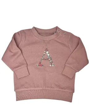 Floral Initial Sweater