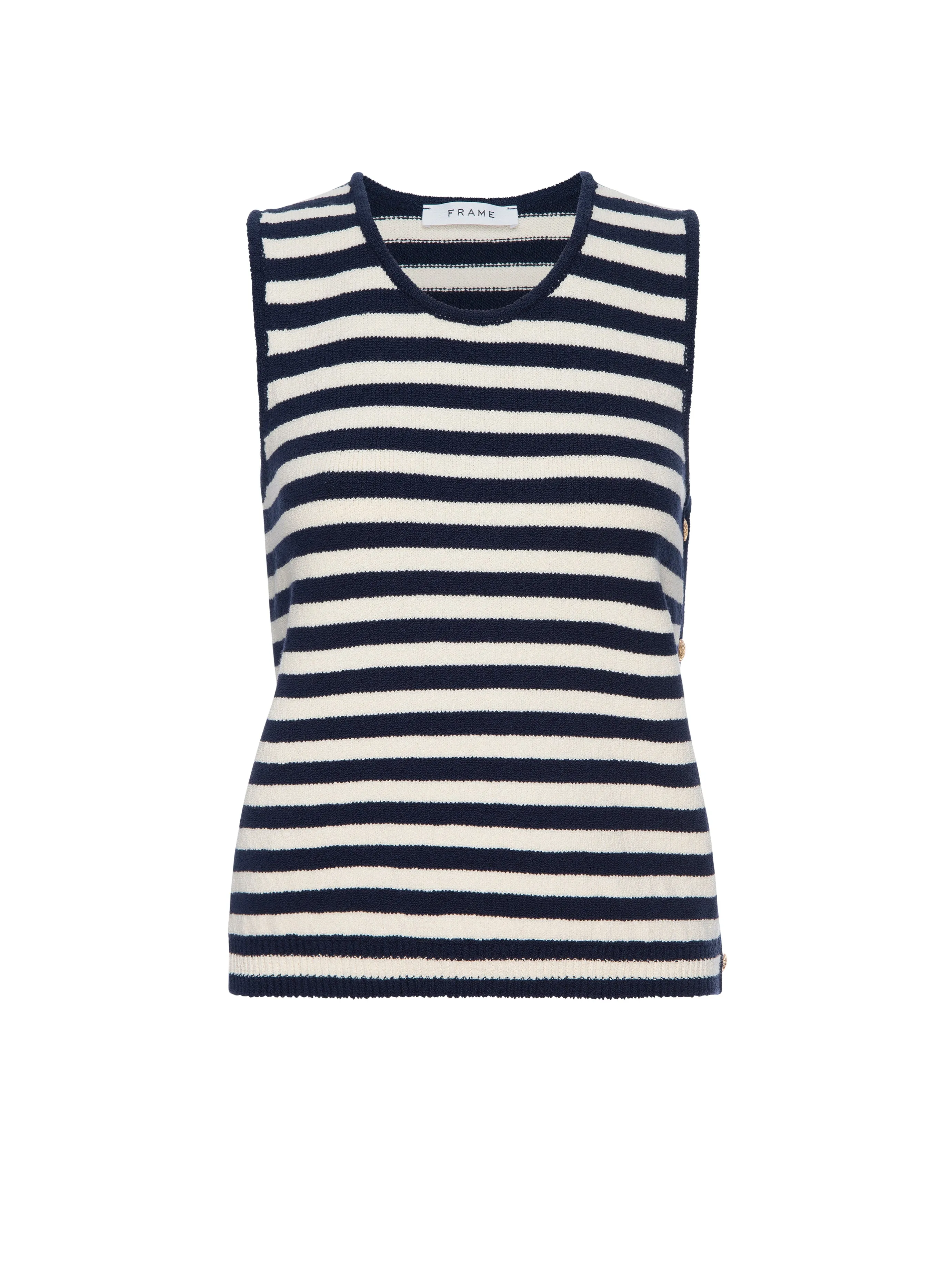 FRAME Mariner Sweater Tank in Navy Multi