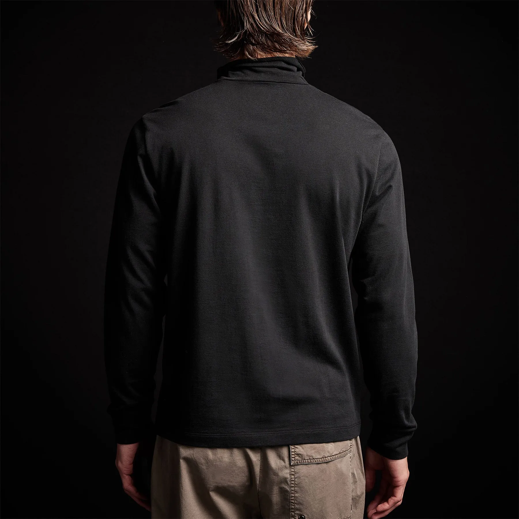 French Terry Funnel Neck - Black