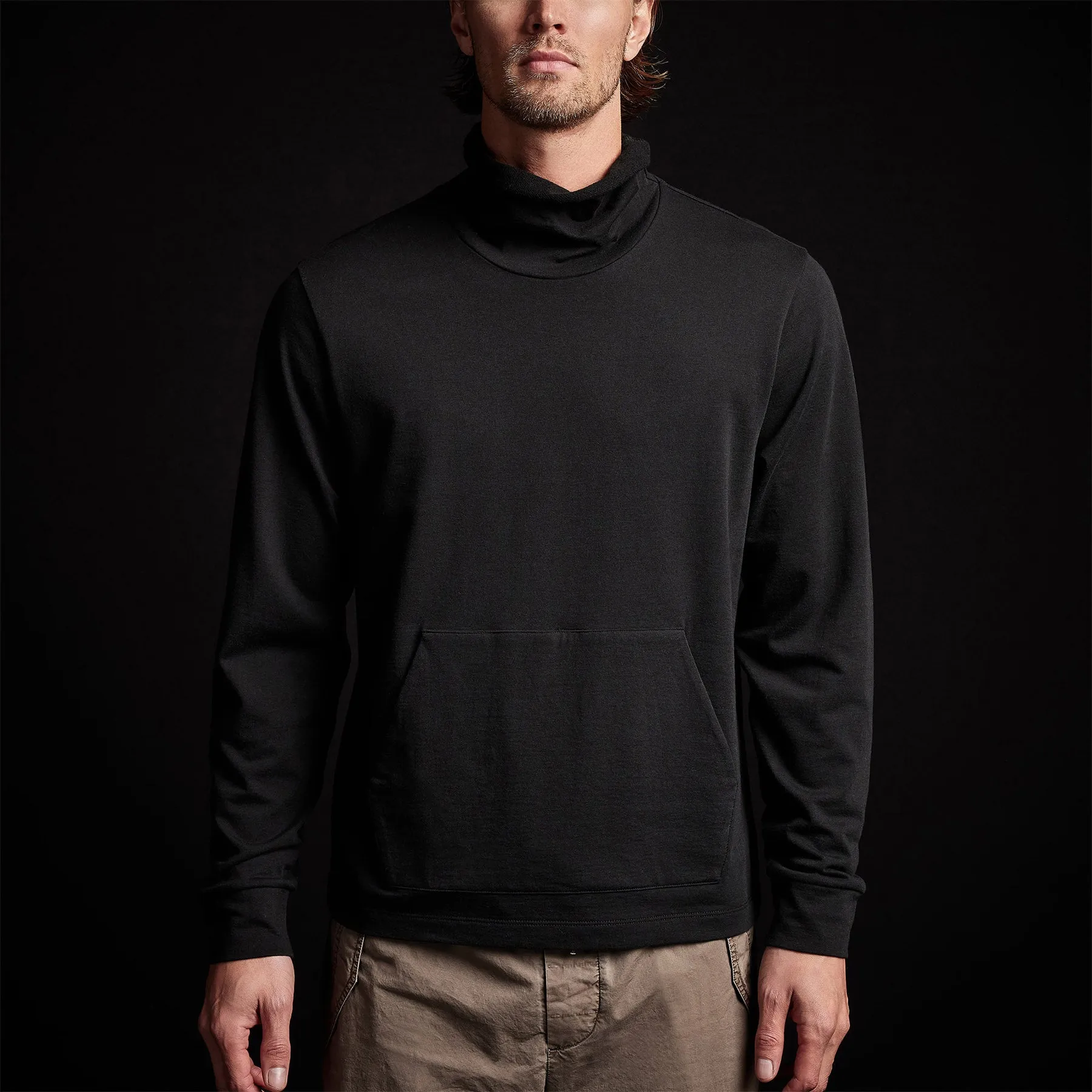 French Terry Funnel Neck - Black