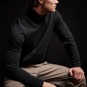French Terry Funnel Neck - Black