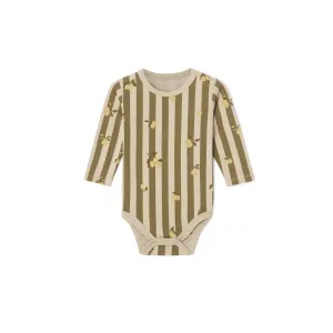 Garbo & Friends Stripe Prune Jersey LS Bodysuit